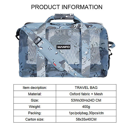 Mesh Duffel Travel Bag