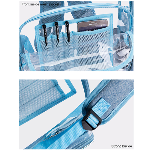 Transparent backpack with pouch