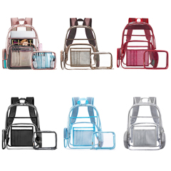 Transparent backpack with pouch