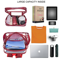 Transparent backpack with pouch