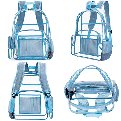 Transparent backpack with pouch