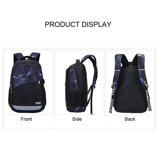 Fashion multicolor backpack with USB recharge