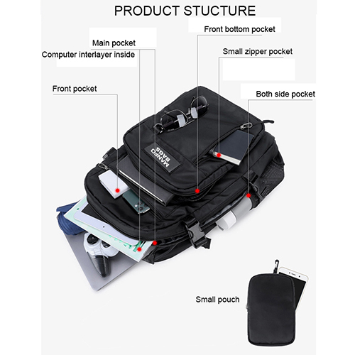 Daily backpack with small pouch