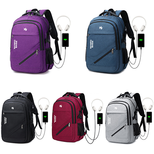 Daily backpack with USB recharge