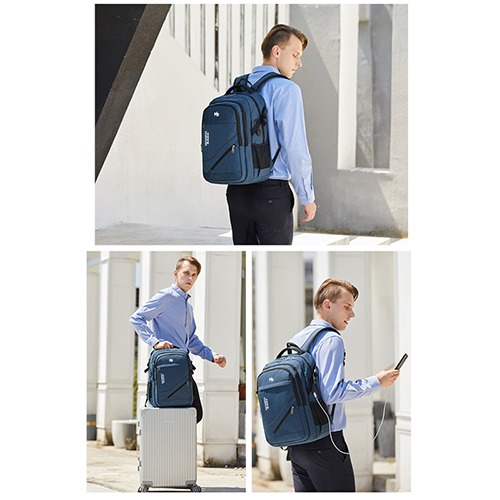 Daily backpack with USB recharge