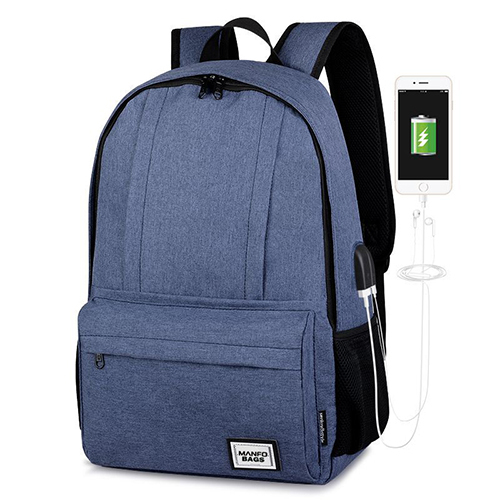Daily backpack with USB recharge