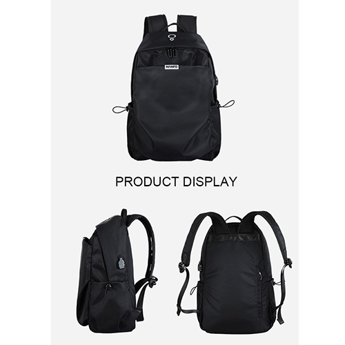 Daily backpack with USB recharge & headphone hole
