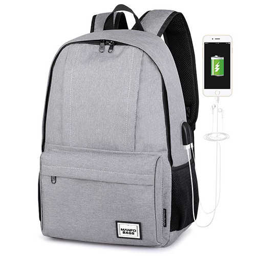 Daily backpack with USB recharge