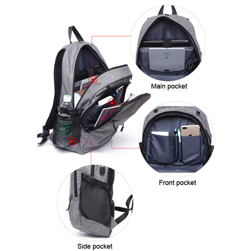 Daily backpack with basketball net pocket