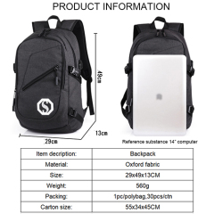 Daily backpack with USB recharge