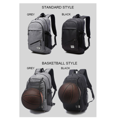 Daily backpack with basketball net pocket