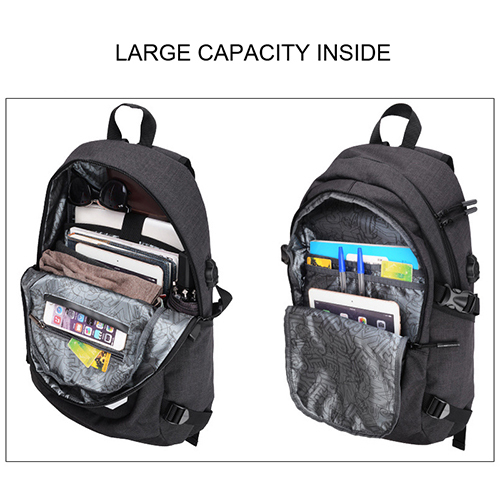 Daily backpack with USB recharge
