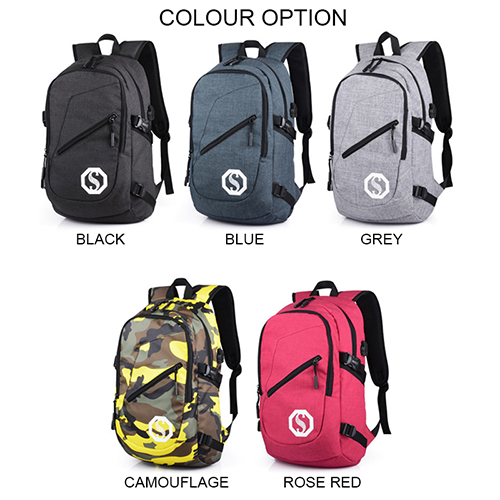 Daily backpack with USB recharge