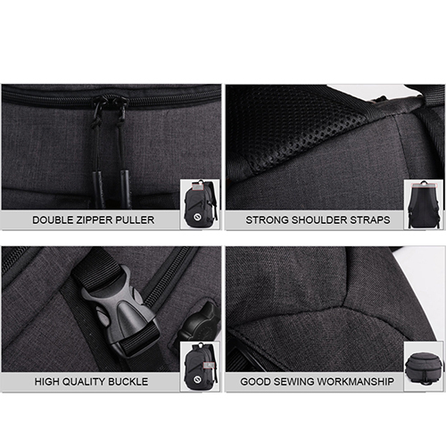 Daily backpack with USB recharge