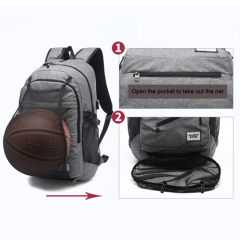 Daily backpack with basketball net pocket