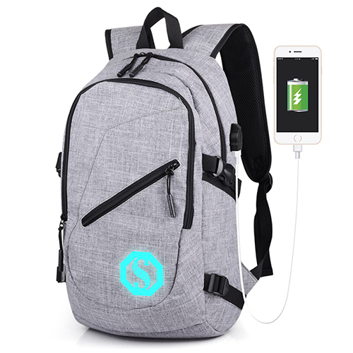 Daily backpack with USB recharge