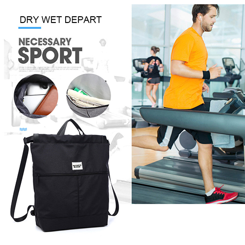 Sport backpack with drawstring opening