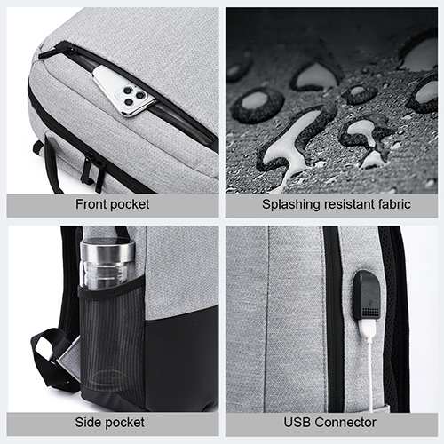 Daily backpack with USB recharge