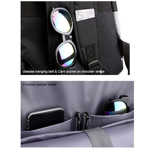 Daily backpack with USB recharge