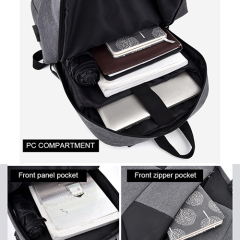 Daily backpack with USB recharge