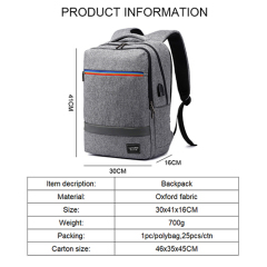 Daily backpack with USB recharge