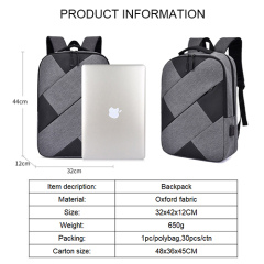 Daily backpack with USB recharge
