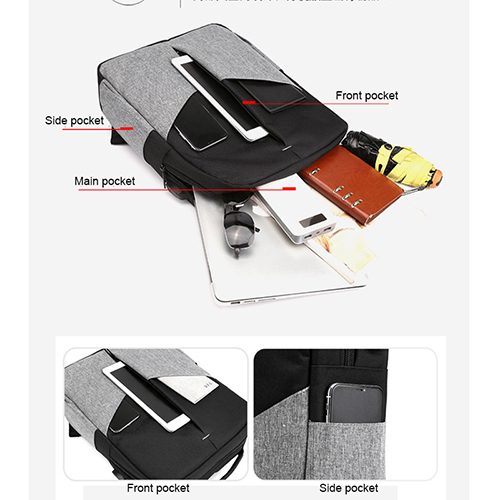 Daily backpack with USB recharge