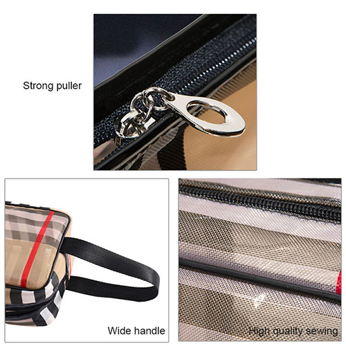Waterproof cosmetic bag with three-piece suit
