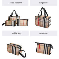 Waterproof cosmetic bag with three-piece suit