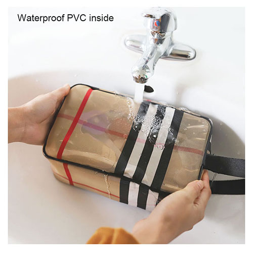 Waterproof cosmetic bag with three-piece suit