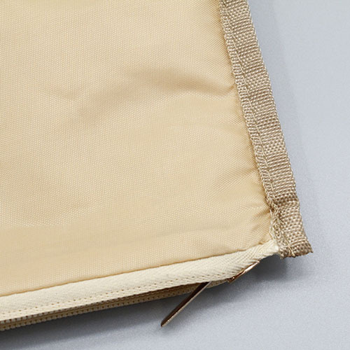Cosmetic bag with wood grain pattern