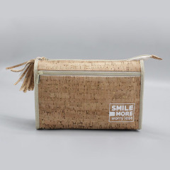 Cosmetic bag with wood grain pattern