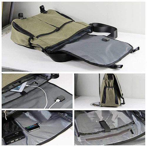 Messenger bag with USB Recharge