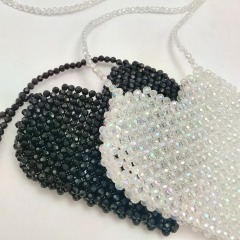 Handmade Heart Shape Beads Pochette Bag