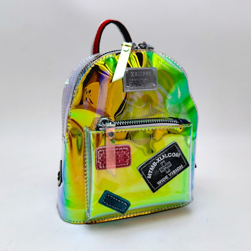 Mini Stylish Iridescent Green Transparent Backpack Bag