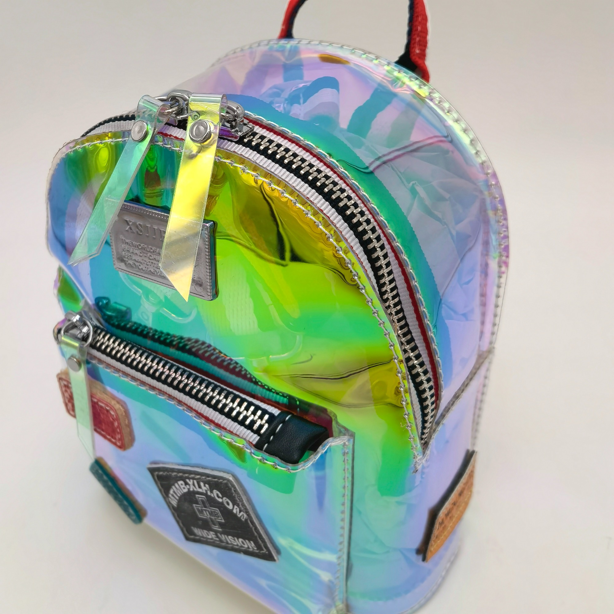 Mini Stylish Iridescent Green Transparent Backpack Bag