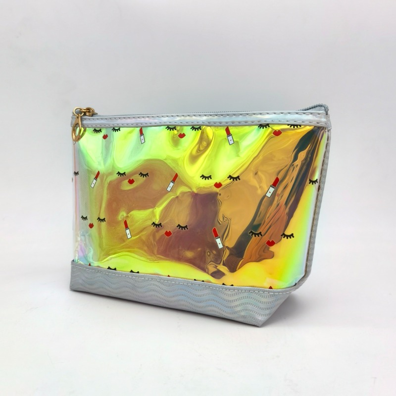 Iridescent Splicing Scaly Figure PVC Makeup Bag