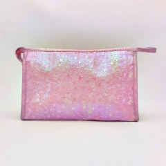 Girls Fashionable Pink Embossed Stars PVC Makeup Organizer