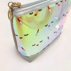 Iridescent Splicing Scaly Figure PVC Makeup Bag