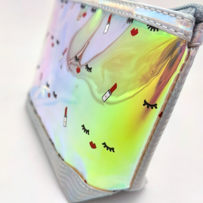 Iridescent Splicing Scaly Figure PVC Makeup Bag