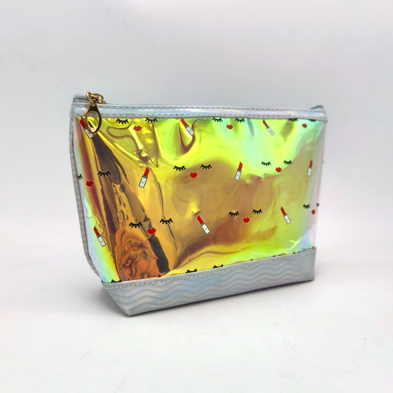 Iridescent Splicing Scaly Figure PVC Makeup Bag