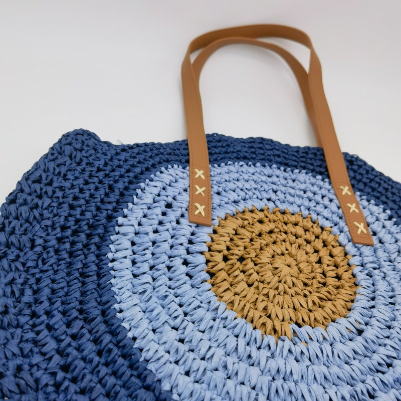 Colorful Soft Straw Wowen Beach Handbag