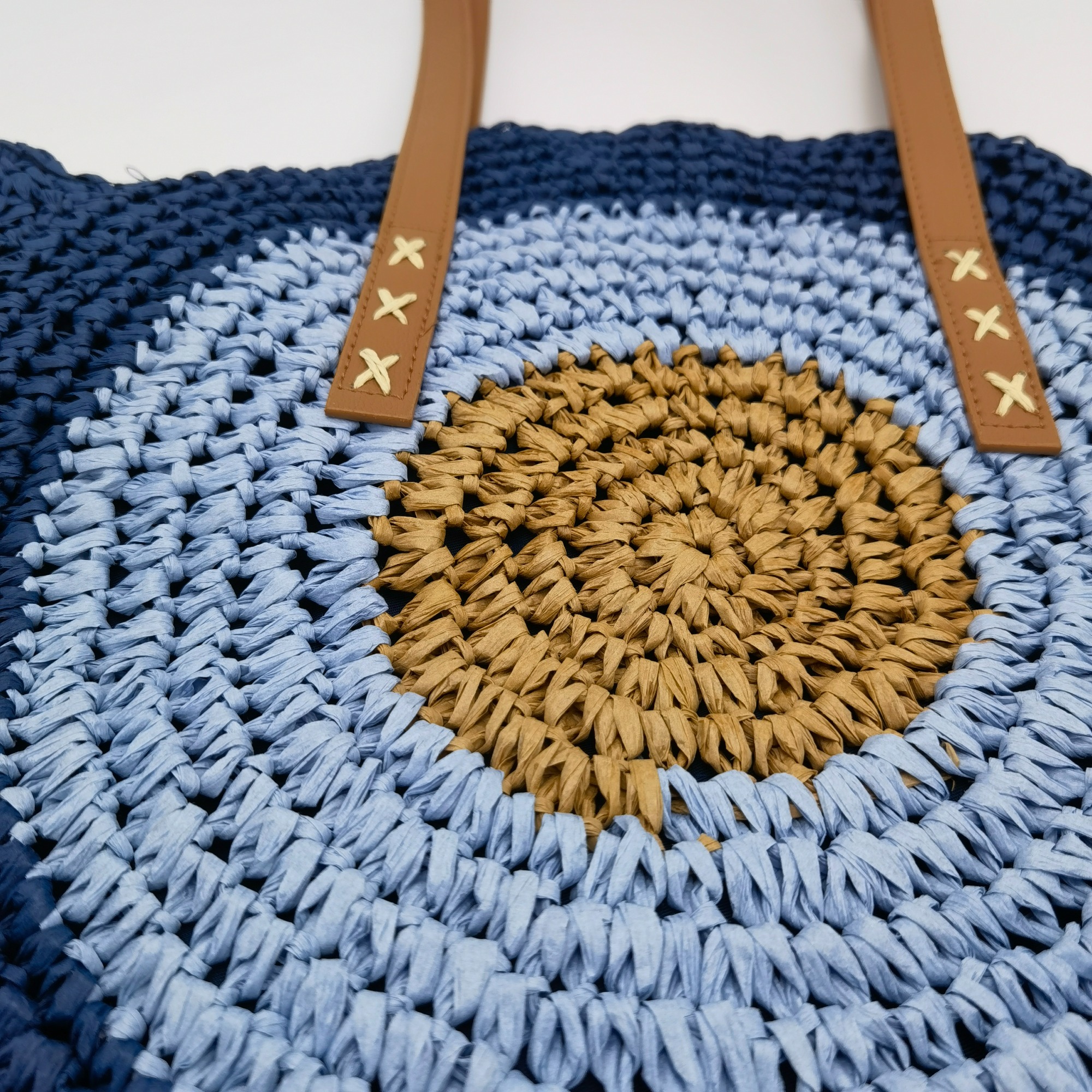 Colorful Soft Straw Wowen Beach Handbag