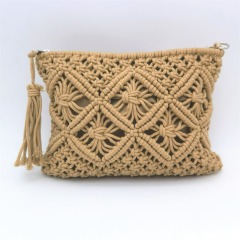 Hand-knit Wowen Pochette With Tassel