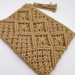 Hand-knit Wowen Pochette With Tassel