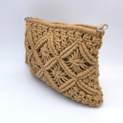 Hand-knit Wowen Pochette With Tassel