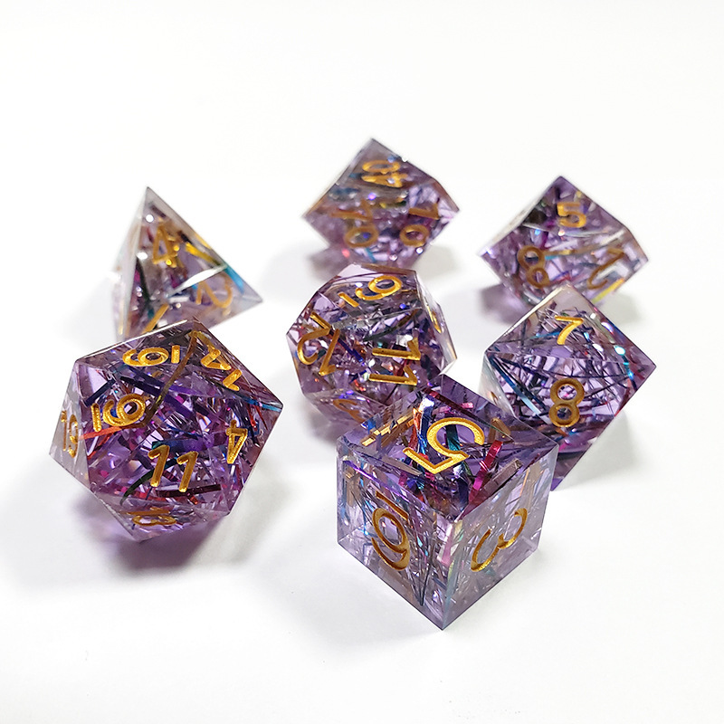 Crystal Unique Resin Dice Set