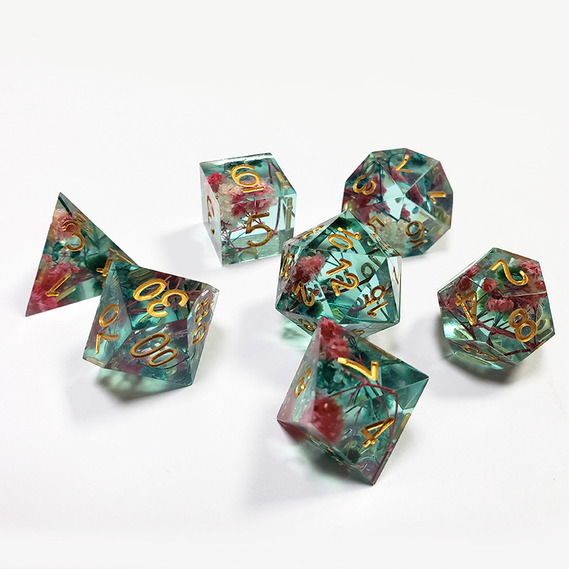 Crystal Unique Resin Dice Set