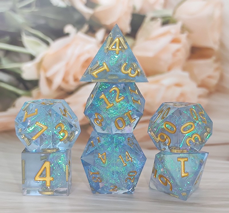 Crystal Unique Resin Dice Set