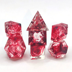 Crystal Unique Resin Dice Set with Flowers